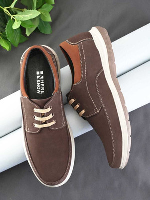 HERE&NOW HERE&NOW Brown Flexible smart casuals Sneakers For Men(Brown , 7)