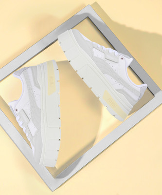 PUMA Mayze Stack Luxe Sneakers For Women(White , 6)