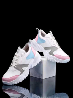Deals4you Sneakers For Women(White, Pink , 3)