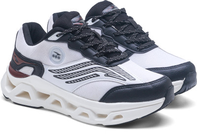 asian Powerkick-23 Mens Sports Sneaker | Training Sneakers with Air Coil Design Running Shoes For Men(White, Black , 9)