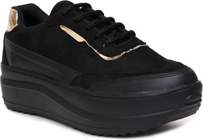 PLANET WALK Sneakers Lightweight, Breathable, Comfortable Everyday Cushioned Insole Sneakers For Women(Black , 5)