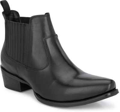 CARLO ROMANO Softy Leather Boots For Men(Black , 10)