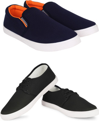 Free Kicks Combo Of 2 Shoes FK-Fitman & FK-201 Sneakers For Men(Black , 6)