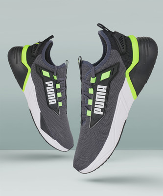 PUMA Retaliate 3 Res Running Shoes For Men(Grey, Green , 10)