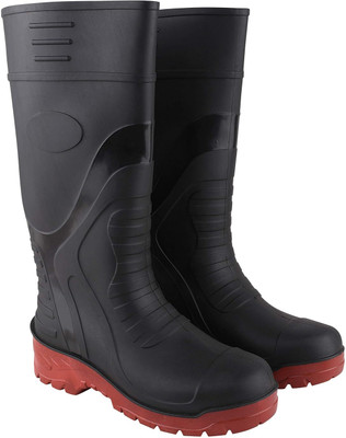 Geodude Steel Toe Rubber Safety Shoe(Red, Black, S1, Size 8)