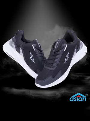 asian Newton-01 Black Sports,Casual,Walking,Training,Gym,Stylish Sneakers For Men(Black , 6)