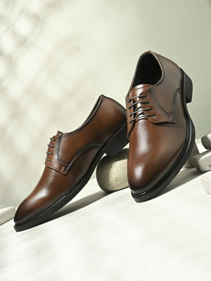 House of Pataudi Stylish Derby for Men With Soft Sole Casual & Semi-Formal Wear Derby For Men(Brown , 6)
