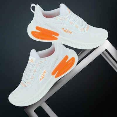 LANCER ROCKY-1WHT-ORG Running Shoes For Men(White , 9)