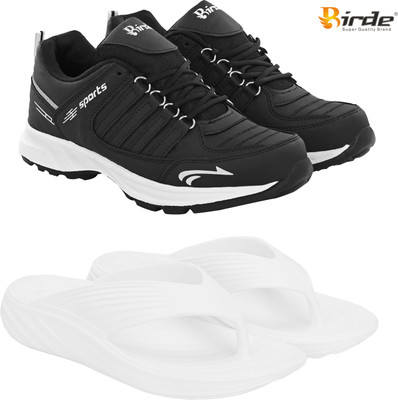 Birde shoes Walking Shoes For Men(Black, White , 7)