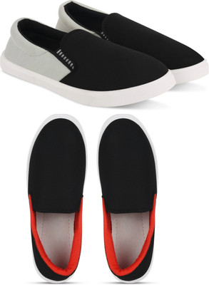 The Flexiwail Walking Shoes For Men(Grey, Black, Red, Black , 7)