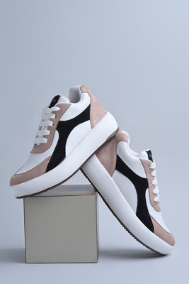 jm looks Chunky Sneakers Shoe Fashionable Running Walking Gym Shoes for Women's & Girl's Sneakers For Women(Pink , 6)