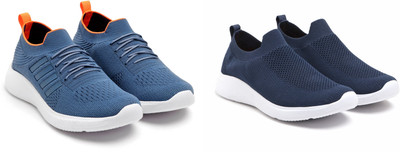 Face Stylish Sports Shoes for Men – Ideal for Running, Gym & Training Sneakers For Men(Navy, Orange , 10)