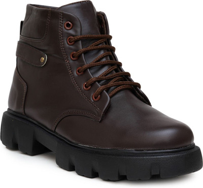 PLANET WALK Casual Boots Lightweight, Breathable, Comfortable Everyday Cushioned Insole Boots For Women(Brown , 6)