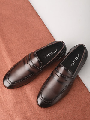 INVICTUS Comfortable Office Wear Formal Shoes Loafers For Men(Brown , 6)