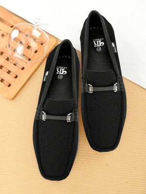 SWAYZ By P R Brand Light Weight Flexible Mesh Knit Loafers Loafers For Men(Black , 9)