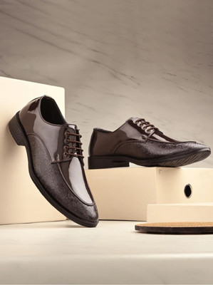 STIFRON Luxury formal shoe for men|synthetic leather for men|comfort| lace up for men Party Wear For Men(Brown , 9)