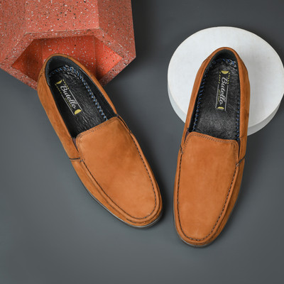 Butello Leather Loafer for Walking,Design,Stylish,Training,Daily use For Men Loafers For Men(Tan , 10)