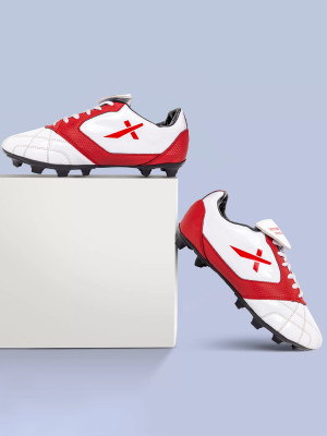 VECTOR X Armour Football Shoes For Men(White, Maroon , 4 UK/India)