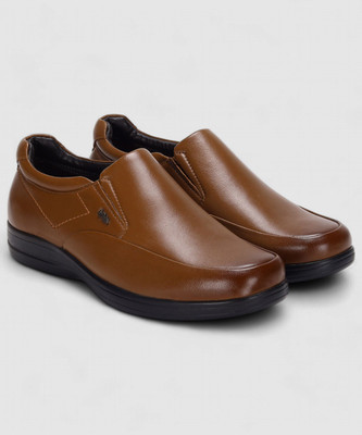LEE COOPER Leather Slip-On Lightweight Comfort Trendy Premium Office/Party Slip On For Men(Tan , 7)