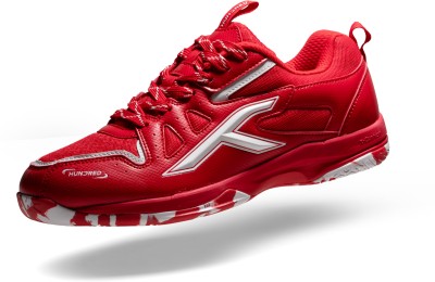 Hundred Xoom II Badminton Shoes For Men(Red, White , 2)