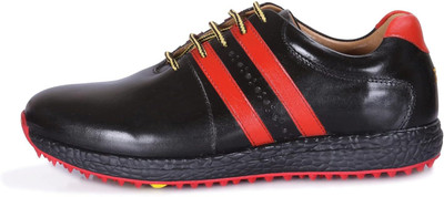 HITCARO Casual Designer Shoes with Textured Upper & Cushioned Grip Sole Golf Shoes For Men(Black, Red , 11)