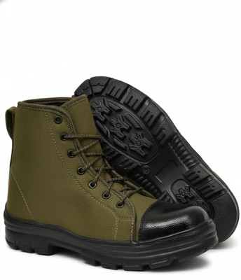 KSF Men’s Classic Green Ankle Boots Boots For Men(Green , 9)