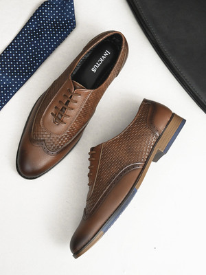 INVICTUS Synthetic Leather Formal Shoes Lace Up For Men(Tan , 8)