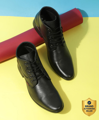 RED CHIEF Genuine Leather Formal Derby Boots for Men Black RC3545 001 Formal Shoes For Men(Black ,)