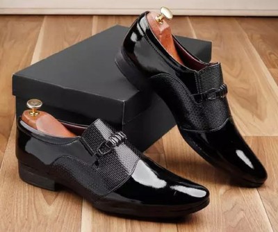 Deekada Trending Party Wear Formal Shoes Slip On For Men(Black)