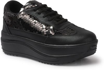 VENDOZ GLITTERY PARTY WEDDING AND CASUAL WEAR Sneakers For Women Sneakers For Women(Black , 6)