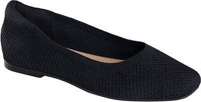 Neemans Plush Square Flats Bellies For Women(Black , 6)