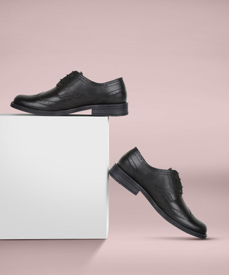 SeeandWear Men`s Brogue Formal Derby For Men(Black , 7)