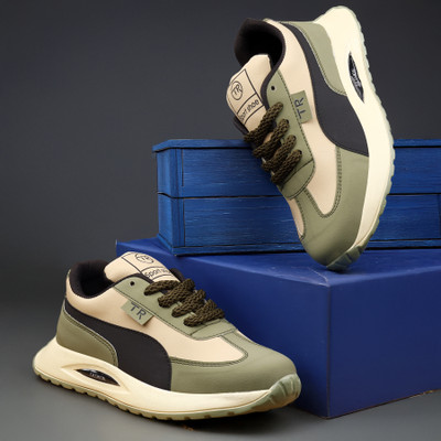 DUNKASTON Sports shoes, Walking, Lightweight, Trekking, Stylish Running Shoes For Men Canvas Shoes For Men(Olive, Black, Off White , 7)