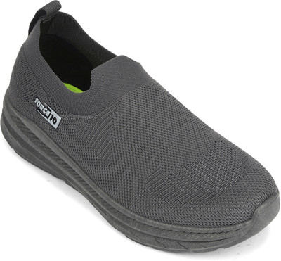 LIBERTY Force 10 MATCHER-3E Non-Lacing Sports Shoes - Comfortable, Slip-On Jogging, Gym Walking Shoes For Men(Grey , 10)