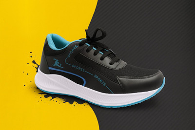K' Footlance Royal-01 Running Sports Shoes for men, Outdoors For Men(Black , 8)