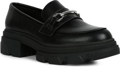 London Rag Black Chunky Platform Loafers Loafers For Men(Black , 6)