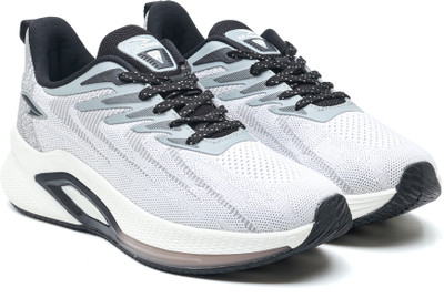 asian Powerplay-31 Men’s Running Shoes | Lightweight, Stylish Knit Sports Sneaker Running Shoes For Men(White, Grey , 11)