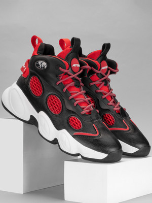 ATOM Sneakers For Men(Black, Red , 10)