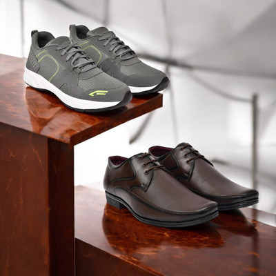 KRITON Trendy & Durable Men’s Boots – Perfect for Everyday Wear Boots For Men(Grey, Brown , 10)