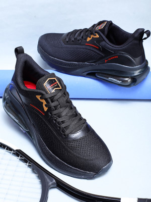 Abros BEAST Athleisure Cultured Round-Toe Shape & Hyperfuse Technology Walking Shoes For Men(Black , 9)