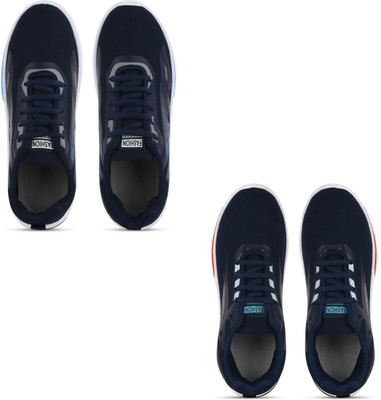 Kicksy Walking Shoes For Men(Navy, Black , 6)