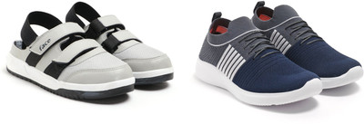 Face Stylish Sports Shoes for Men – Ideal for Running, Gym & Training Sneakers For Men(Navy, Grey, White, Grey , 8)