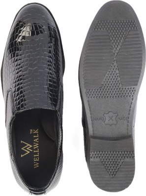 WELLWALK Loafers For Men(Black , 6)
