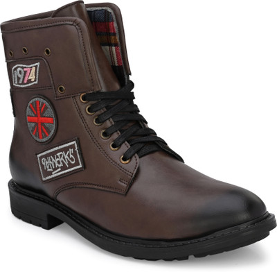 EEGO ITALY Premium High Top Boots For Men(Brown , 7)