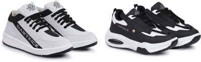 DARTKICK Versatile Casual Shoes for Men – Smart, Sleek & Comfortable Casuals For Men(White, Black , 7)
