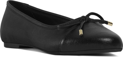 London Rag Bow Detail Ballet Flats Bellies For Women(Black , 5)