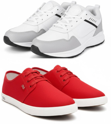 New Oranie Stylish Casual Shoes for Men Casuals For Men(Red, White , 6)