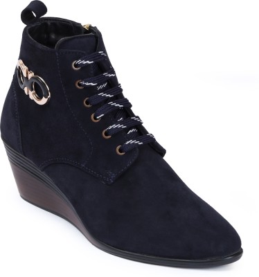 Zoom Shoes Genuine Leather AL1191 Casuals For Women(Navy)