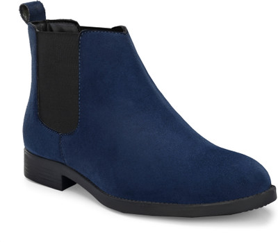 Hirel's Suede Chelsea Boots for Men | Soft Cushioned Insole, Slip-Resistance Boots For Men(Blue , 5)