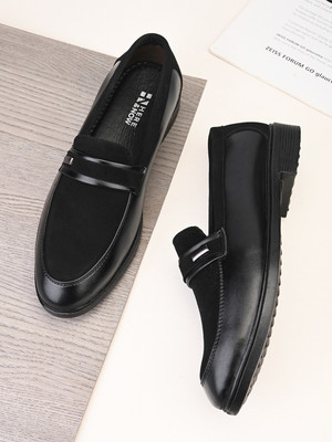 HERE&NOW Slip On For Men(Black, Grey , 8)